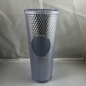 Starbucks Studded 2019 Platinum Silver Reusable Cold Cup Venti 24 oz. New